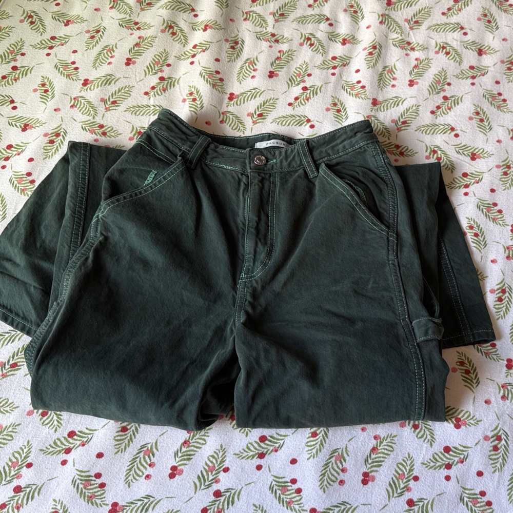 PacSun Women's High Rise Carpenter Jeans - Dark Green